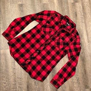 Hot topic red and black top